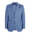 Brioni Silk And Cotton Jersey Blazer In Blue