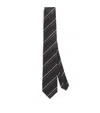 Brioni Silk-cotton Stripe Tie In Multi
