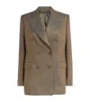 Brioni Silk Double-breasted Flavia Blazer In Brown