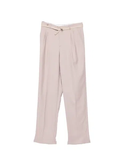Brioni Silk Drawstring Trousers In Neutral