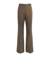 Brioni Silk Flared Trousers In Brown