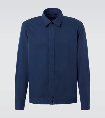 Brioni Silk Jacket In Blue