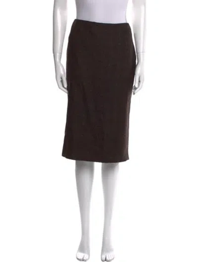 Pre-owned Brioni Silk Knee-length Skirt In Brown