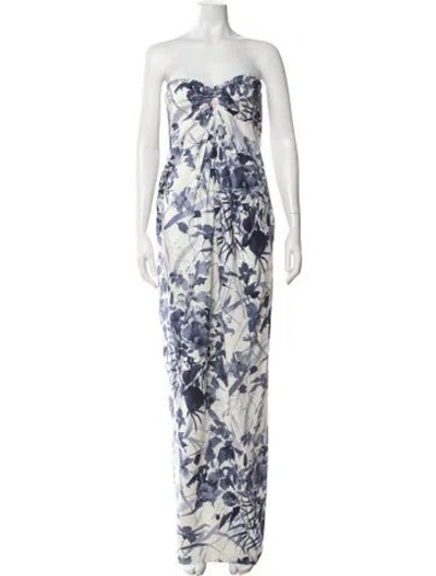 Pre-owned Brioni Silk Long Dress In Blue