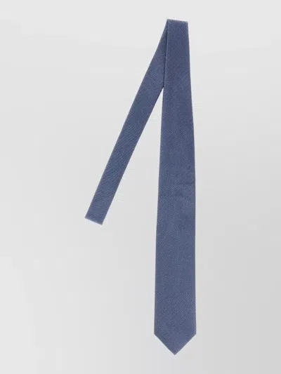 Brioni Silk Micro-polka Dot Tie In Blue