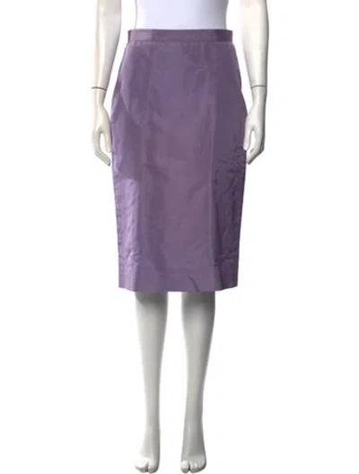 Pre-owned Brioni Silk Midi Length Skirt In Purple