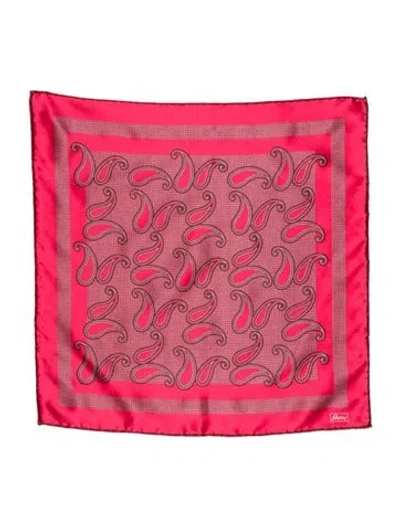 Pre-owned Brioni Silk Paisley Print Scarf In Red
