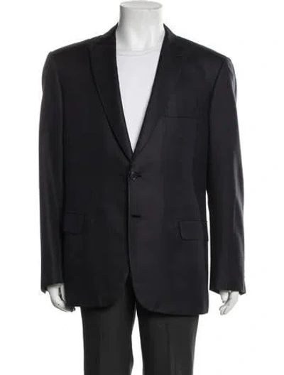 Pre-owned Brioni Silk Patterned Blazer In Blue