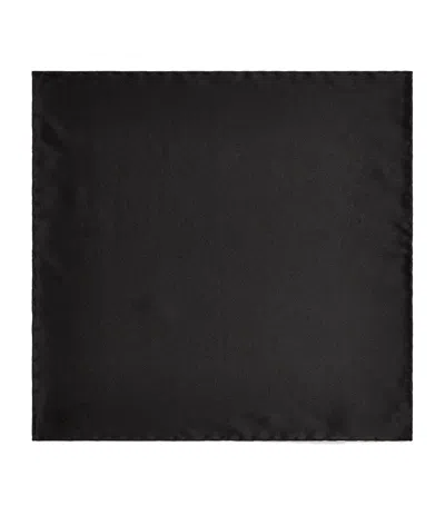 Brioni Silk Pocket Square In Black