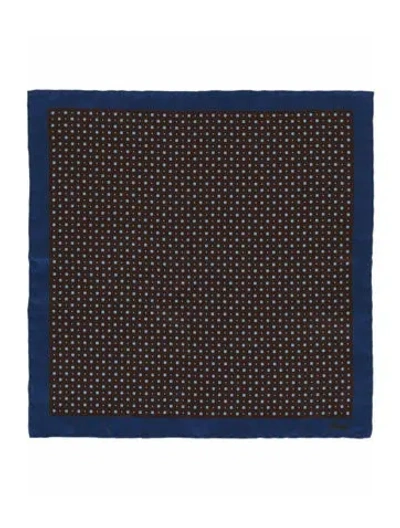 Pre-owned Brioni Silk Pocket Square W/ Tags In Blue