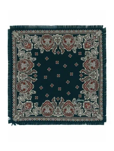 Pre-owned Brioni Silk Pocket Square W/ Tags In Blue