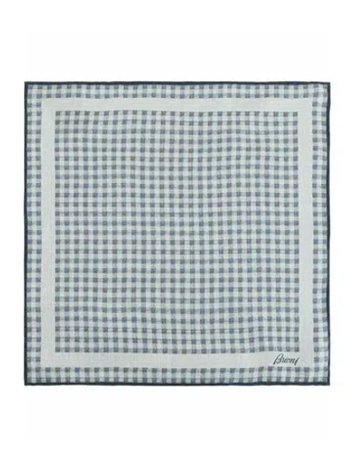 Pre-owned Brioni Silk Pocket Square W/ Tags In Blue