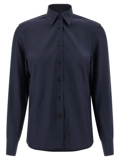 Brioni Silk Shirt Shirt And Blouse Blue
