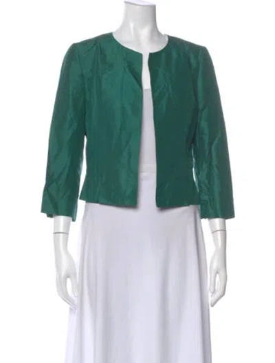 Pre-owned Brioni Silk Three-quarter Sleeve Top In Green