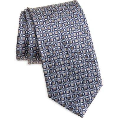 Brioni Silk Tie In Beige Grey