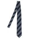 Brioni Silk Tie Narrow Shape Diagonal Stripe Pattern In Multi