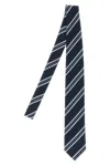 Brioni Silk Tie Narrow Shape Diagonal Stripe Pattern In Multi