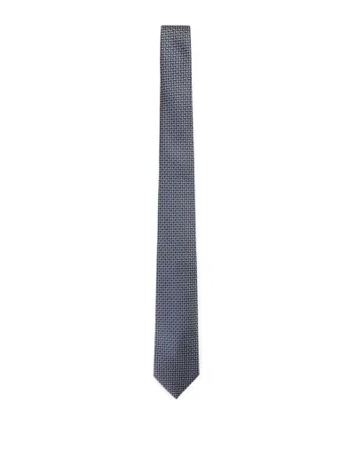 Brioni Silk Tie In Dark Blue
