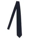 Brioni Slim Textured Wool Tie With Pointed Tip In Blue