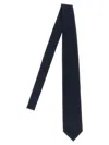 Brioni Slim Textured Wool Tie With Pointed Tip In Blue