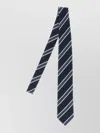 Brioni Silk Tie Narrow Shape Diagonal Stripe Pattern In Blue
