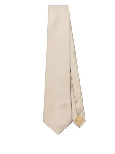Brioni Silk Tie In Neutrals