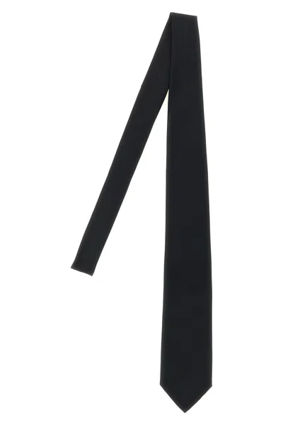 Brioni Silk Twill Tie In Black