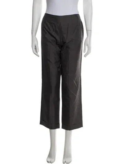 Pre-owned Brioni Silk Wide Leg Pants In Grey