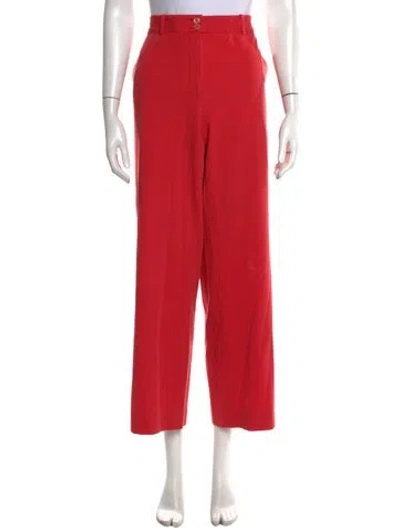 Pre-owned Brioni Silk Wide Leg Pants In Red