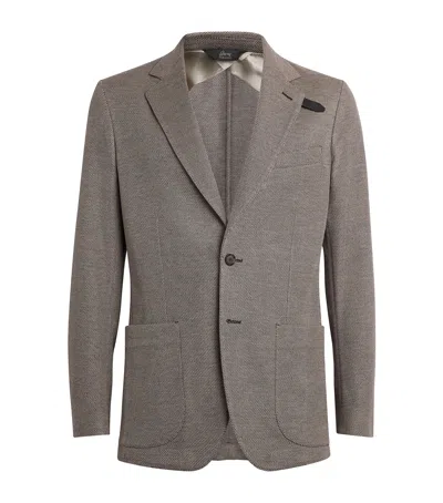 Brioni Silk-wool Single-breasted Blazer In Brown