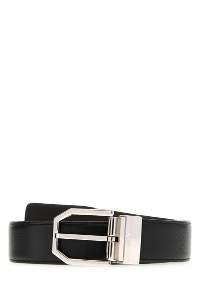 Brioni Silver-buckle Leather Belt In Black