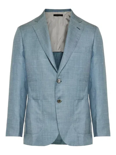 Brioni Single-breasted Blazer In Blue