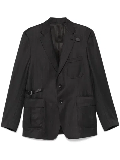 Brioni Single-breasted Blazer In Grey