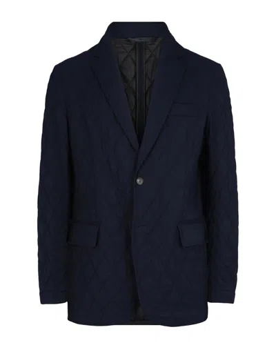 Brioni Single-breasted Wool & Silk-blend Quilted Blazer In Blue