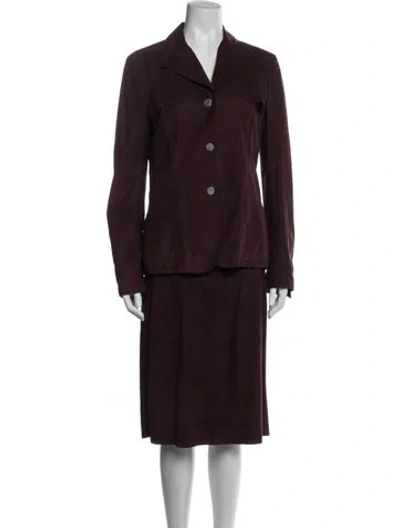 Pre-owned Brioni Skirt Set In Burgundy
