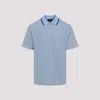 Brioni Striped Edge Polo Shirt In Cotton In Blue