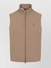 Brioni Logo Zip-up Gilet In Brown