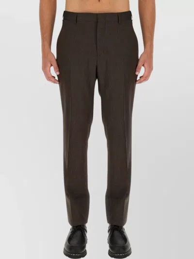 Brioni Slim Fit Trousers Pockets In Brown