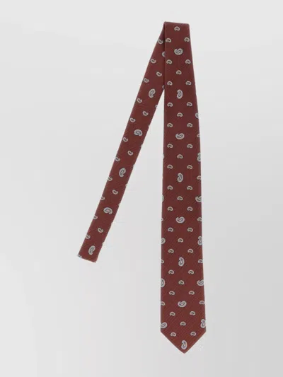 BRIONI SLIM PAISLEY JACQUARD TIE IN TEXTURED FABRIC