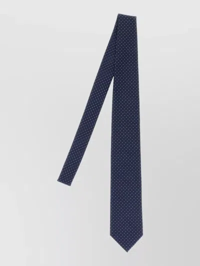 Brioni Slim Polka Dot Pointed Tip Tie Italy In Blue