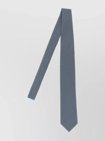 BRIONI SLIM TEXTURED JACQUARD TIE WITH POINTED TIP