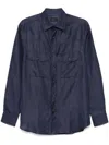 Brioni Slub-texture Shirt In Blue