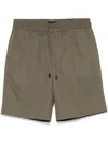 Brioni Slub-texture Shorts In Green