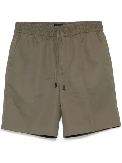 Brioni Slub-texture Shorts In Green