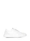 Brioni Suede-trimmed Leather Sneakers In White