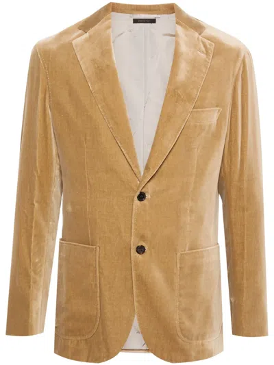 Brioni Soffio Single-breasted Blazer In Neutrals