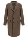 Brioni Notch Lapel Coat With Flap And Chest Pockets In Black