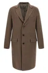 Brioni Notch Lapel Coat With Flap And Chest Pockets In Brown
