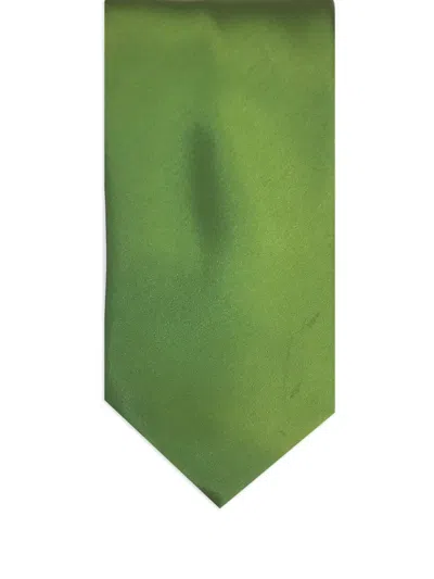 Brioni Solid Silk Tie In Green