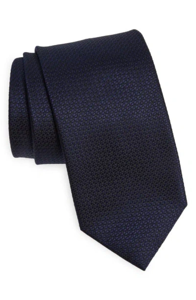 Brioni Men's Textured Silk Tie In Midnight Blue